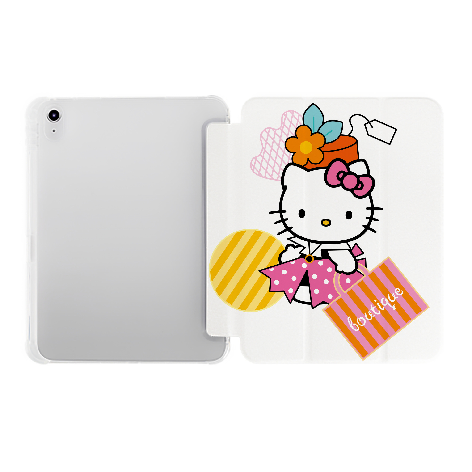 （画像用） Hello Kitty ハローキティ IPad ケース ペン収納付き 三つ折りスタンド PUレザー×シリコン 対応機種9.5/10.5/10.9インチ